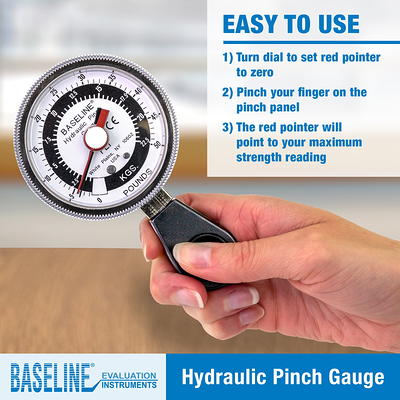 Baseline Hydraulic Pinch Gauge 50lb Capacity Hand Therapy