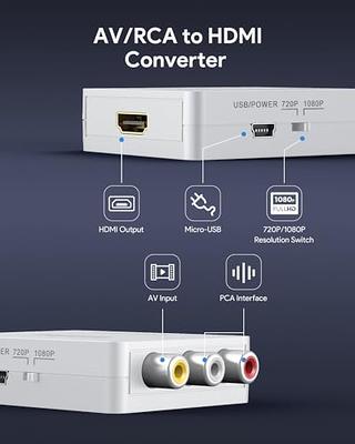 HDMI to RCA Converter, HDMI to AV 3RCA CVBs Composite Video Audio Converter  Adapter Supports PAL/NTSC for TV Stick, Roku, Android TV Box, DVD ect