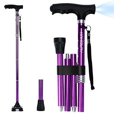 Walking Stick Canes,Adjustable Height,Folding Walking Cane,LED Light  Lightweight Walking Stick for Men and Women