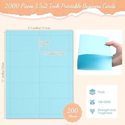  1000 Piece Blank Printable Business Cards 3.5 x 2, Perforated  Card Stock Paper for Inkjet and Laser Printers, 10 Cards Per Sheet (White)  : Office Products