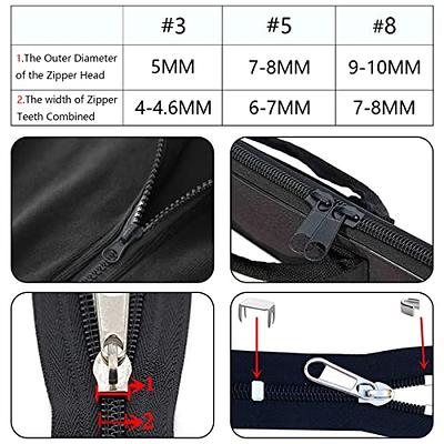 20pcs Zipper Replacement Luggage Zipper Pulls Extender Metal Zippers Handle  Mend Fixer Zipper Sliders for Luggage Suitcases Bag Clothing Black
