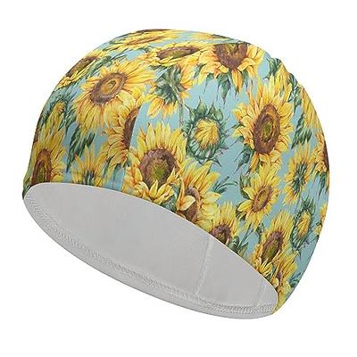 Durable Women Adult Fashion Swim Cap Polyester Swimming Bathing Floral Hat