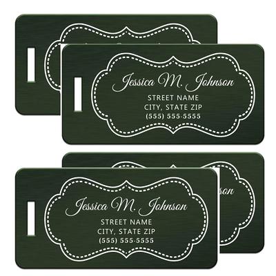 Monogrammed Luggage Tags - Engraved Personalized Custom Traveler Gift