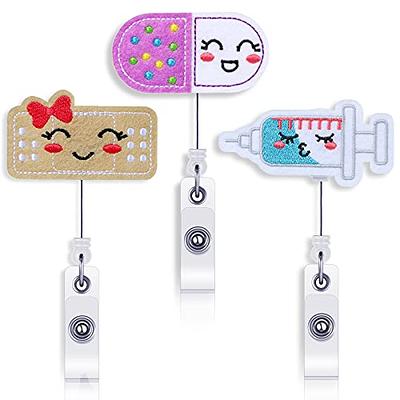 Zonon Nurse Felt Retractable, Pill Bandage Syringe Badge Reels