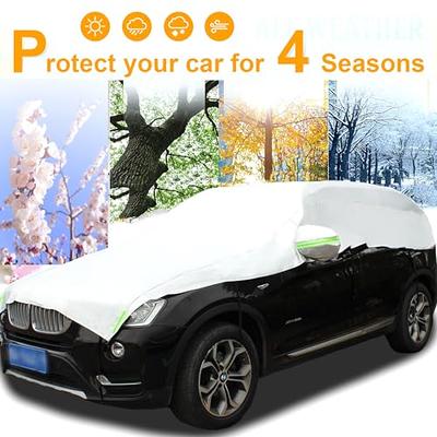 Fits SUV 157-190 Car Windshield Cover for Ice and Snow, SUV Half Car Cover  Top with Reflective Straps, Winter Car Snow Cover Universal Waterproof  Sunroof Cover Fits for SUV Car Accessories 