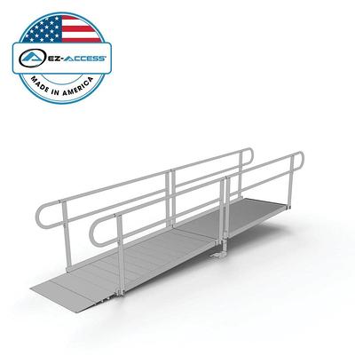 EZ-ACCESS PATHWAY 12 ft. Straight Aluminum Wheelchair Ramp Kit with ...