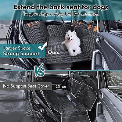 Backseat Extender for Dogs. Car seat Cover with Hard Reinforced Bottom &  Mesh