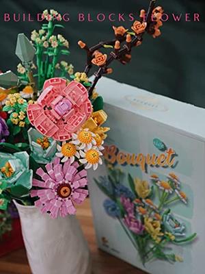 Flowers Bouquet Building Kit, Artificial Flower Blocks Set Toy for