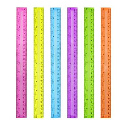 Dagongren 30 Pack Clear Plastic Rulers 12 Inchtransparent Assorted Color Metric Bulk Rulers with Inches and Centimeterskids Ruler for Schoolhomeoffice