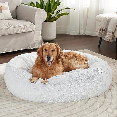 Dog Bed Long Plush Calming Pet Bed Comfortable Faux Fur