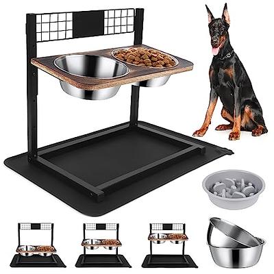 Sunmeyke Stainless Steel Dog Bowl Stand, Elevated Dog Bowls for Small,  Medium Dogs, Adjustable Raised Dog Bowls with 2 Dog Bowls for Food and  Water, 3