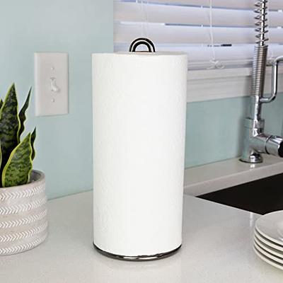 Spectrum White Plastic Wall Mount Folding Paper Towel Holder