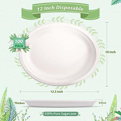 Paper Plates 10 Inch [125 Count], 100% Compostable Disposable Plates Heavy  Duty, Made of Bagasse Biodegradable Eco-Friendly Paper Plates Bulk for  Party, Wedding, Dinner, BBQ (White) - Yahoo Shopping