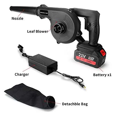 Cordless Leaf Blower with Lithium Battery & Fast Charger , 2in1 Electric  Cordless Sweeper / Vacuum with Bag for Blowing Leaf, Snow,Clearing Dust 