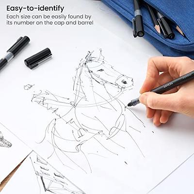 Drawing Pens Mogyann Black Art Pens for Drawing 12 Size Waterproof Ink Pens for Artists Sketching, Manga, Writing