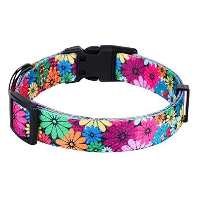 Beirui cute girl Dog collars for Small Medium Large Dogs, Multiple Floral  Patterns Female Pet Dog collars with Flower fo