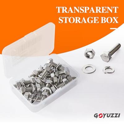 3/8-16x2-1/4 Hex Head Bolts Screws, Nuts, Flat & Lock Washers, Stainless  Steel 304, Machine Fully Thread, Bright Finish, Assortment Kit 5Sets -  Yahoo Shopping