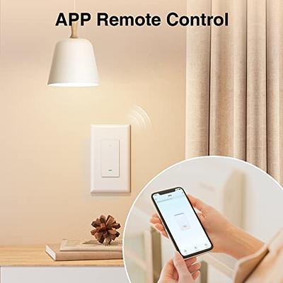 Smart Switch with App & Remote Control, Alexa Light Switch Single-Pole,  2.4GHz Wi-Fi Timer Wall Switch Compatible with Alexa Google Home, Smart  Home