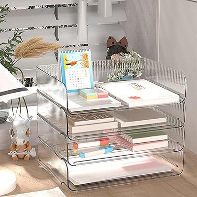 Paper Tray Organizer, Clear Acrylic Desk Organizers and Accessories, Office  Supplies Organization, Stackable File Holder-Art Storage for School