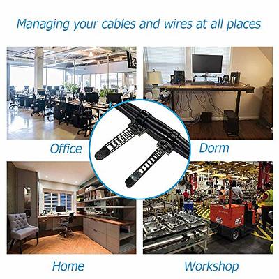 150PCS Reusable Fastener Straps - 6 Inch Cable Management Ties, Adjustable  Hook & Loop Organizer Straps for Home, Office and Data Centers (Black)