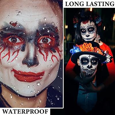 CCbeauty Clown Makeup Kit Professional White Black Red Face Paint  Foundation Cream, 6 Brushes,Red Nose for Halloween Special Effects SFX  Joker Skeleton Vampire Zombie Cosplay Dress Up Makeup 01# Clown White +