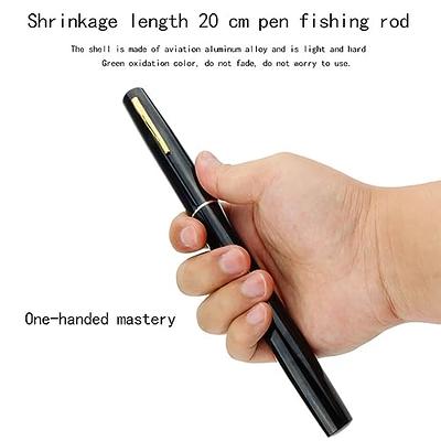 Telescopic Fishing Rod Pen Sized Mini Portable Pocket Pole Reel Aluminum  Alloy Green