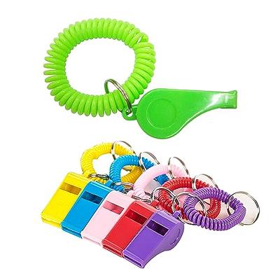 5 Pieces Green Color Stretchable Plastic Bracelet Wrist Coil Wrist Band Key Ring Chain Holder Tag