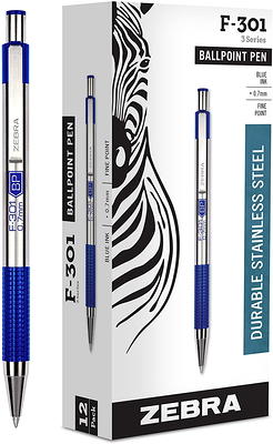 3 Pack) Zebra Durable Stainless Steel Gel Pen, Fine 0.5mm, Black Ink (G  402)