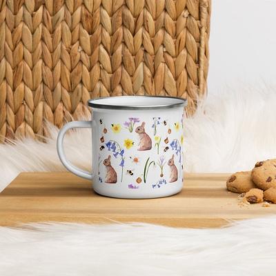 DIHOclub Rabbit Ceramic Cup Hidden 3D Animal Inside Mug,Cute Cartoon Bunny  Handmade Figurine Mugs,Easter Gifts,12 OZ (Pink)