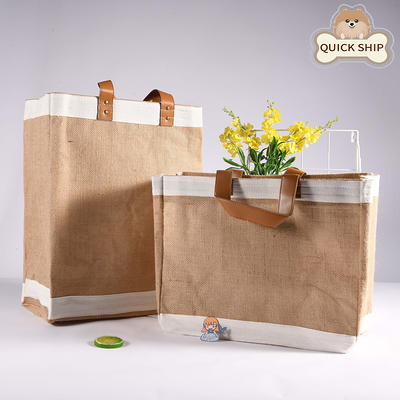  Natural Large Capacity Jute Shopping Bag Eco Friendly