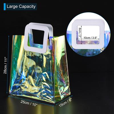 Cellophane Treat Bags,Iridescent Holographic Goodie Bags, Clear Cello Bags  with