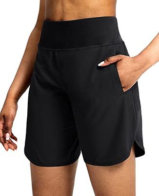 Running Athletic Shorts for Women with Liner,Workout Gym Shorts with Back  Pockets