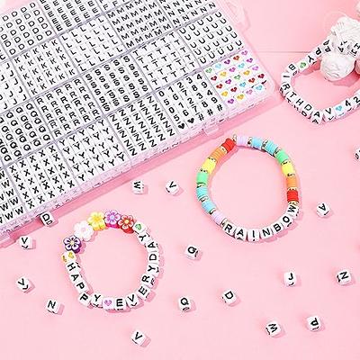 Cute Acrylic Heart Beads White Colorful Love Heart Pony Beads for DIY  Message Name Word Bracelet Necklace Jewelry Making B