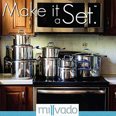 Millvado Stock Pot, 6 Quart Stainless Steel Pot, StockPot With