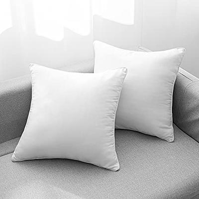 Oubonun 20 x 20 Throw Pillow Inserts, Firm and Fluffy Decorative Square  Pillows for Couch Bed Sofa with Soft Cotton Cover White Cushion with Down