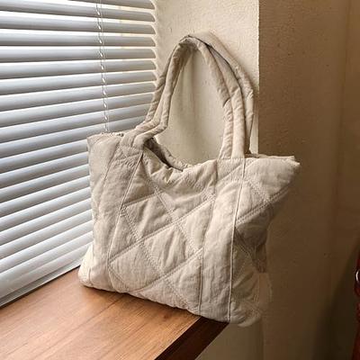 Puffer Bag Quilted Padded Tote Bags for Women Puffy Hobo Purse Lightweight Down Cotton Crossbody Shoulder Bag