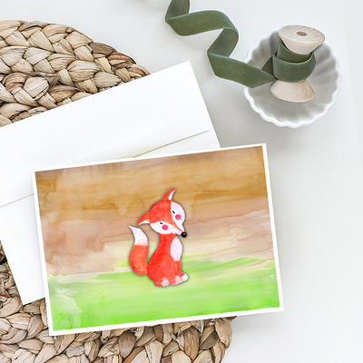 Carolines Treasures BB7436GCA7P Fox Watercolor Greeting Cards and Envelopes  Pack of 8, 7 x 5, multicolor - Yahoo Shopping