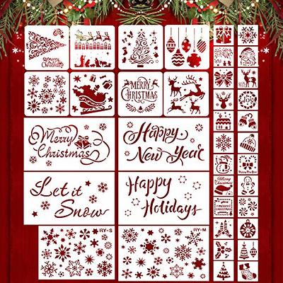 3pcs Christmas Snowflake Stencil Template, Reusable Snowflake Stencils  Christmas Painting Template Christmas Decoration Stencils for Painting on  Wood