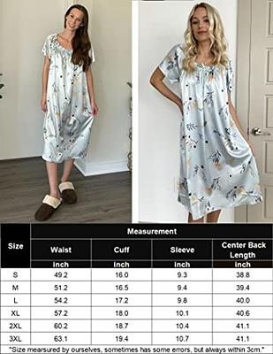 Ekouaer Womens Nightshirt Long Sleeves Nightgown Casual Button Up