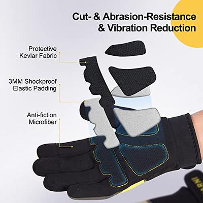 Handlandy Work Gloves Men & Women Utility Mechanic Working Gloves Touch Screen Flexible Breathable Yard Work Gloves (Medium Grey)