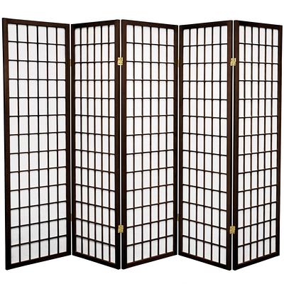 Oriental Furniture 5 Ft Tall Double Cross Shoji Screen, Rice paper, Wood,  Natural Color, 4 panel 