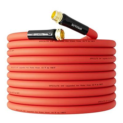 SPECILITE Hot/Cold Water Hose 5/8 x 50 ft,Heavy Duty Red Garden