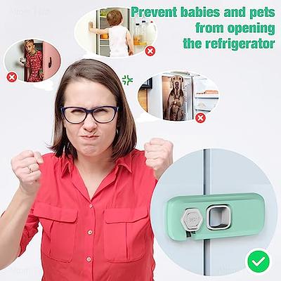 Safety French Fridge Door Lock Freezer Refrigerator Lock Cabinet Cupboard  Lock for Childproof & Pet Proofing Easy to Install and Use 3M Adhesive no  Tools Need or Drill 