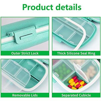 1Pack Travel Pill Organizer, 8 Compartments Portable Pill Case, Small Pill  Box for Pocket Purse Portable Medicine Vitamin Container Blue