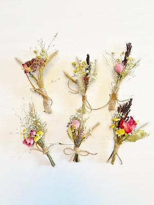 Mini Dried Flower Bouquets - Real Flowers & Grasses Boho