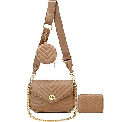  Fashion Metallic Crossbody Purse for women,Stylish Faux Leather  Shoulder Bag,Zip Wallet Purses with Cards Slots Inside and Chain  Strap,Champagne Bags : Clothing, Shoes & Jewelry