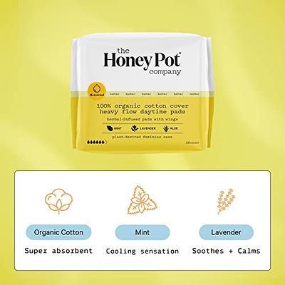 2 Pack) The Honey Pot Company, Organic Regular Herbal-Infused Pads With  Wings, 20 Count 