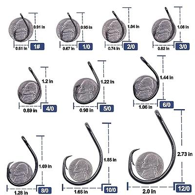 FishTrip Circle Hooks Saltwater 25pcs,in-Line Circle Fishing Hooks 3X  Strong for Catfish,Black/High Carbon Steel/Non-Offset/Closed Eye/Wide Gap  for Striped Bass Salmon (Size 5/0) - Yahoo Shopping