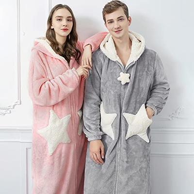 AMDBEL Robes for Women Bathrobe Towel,Pink Robes for Women Fluffy