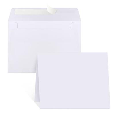 Ohuhu Blank White Cards and Envelopes 100 Pack, 4.25 x 5.5 Heavyweight  Folded Cardstock and A2 Envelopes for DIY Greeting Card, Wedding, Birthday